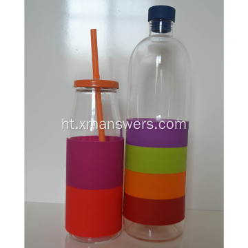 Custom BPA gratis Silicone Glass boutèy manch